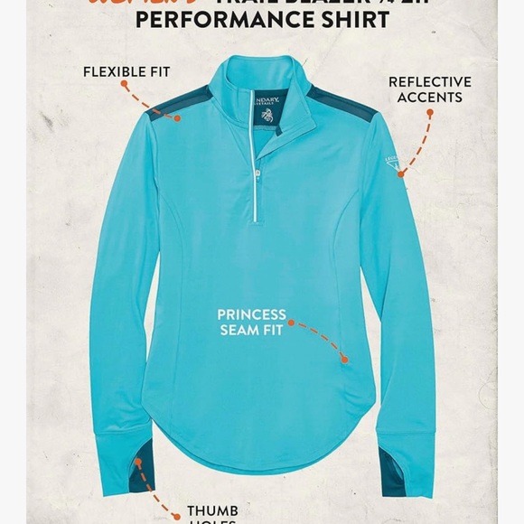 Legendary Whitetails Women's Trail Blazer 1/4 Zip Performance Glacier Blue Shirt - Picture 4 of 13